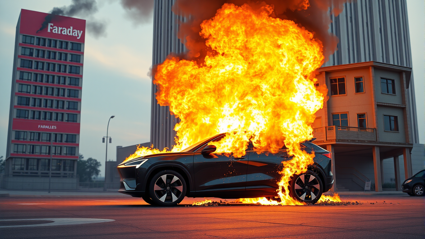 Faraday Future’s Electric SUV Catches Fire in Los Angeles Headquarters: Building Red Tagged Amidst Financial Struggles and Legal Woes